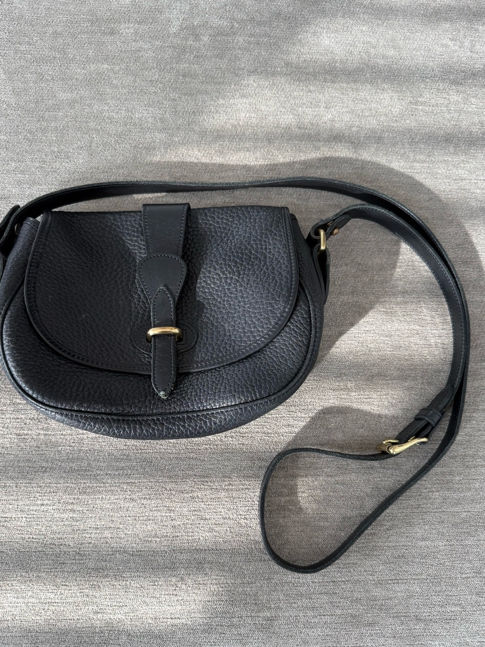 Dooney & Bourke Black Pebbled Leather Saddle Crossbody